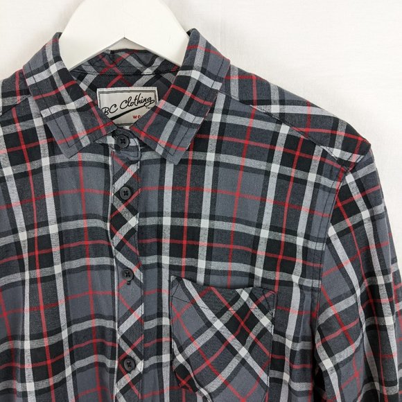 3 for $20 NWOT Black Red Grey Shirtdress Sz M - Picture 3 of 6